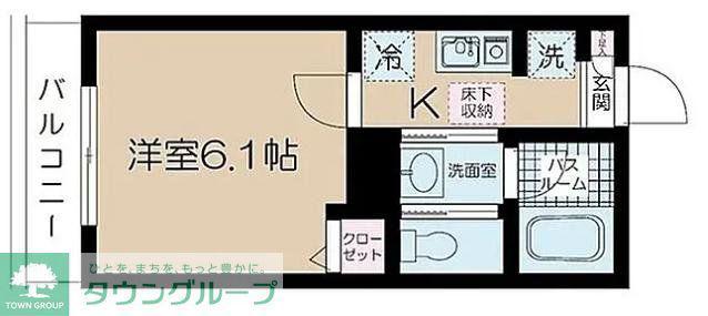 フェリーチェ中野坂上F(1K/3階)の間取り写真