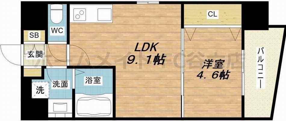 シェリロ神山(1LDK/8階)の間取り写真