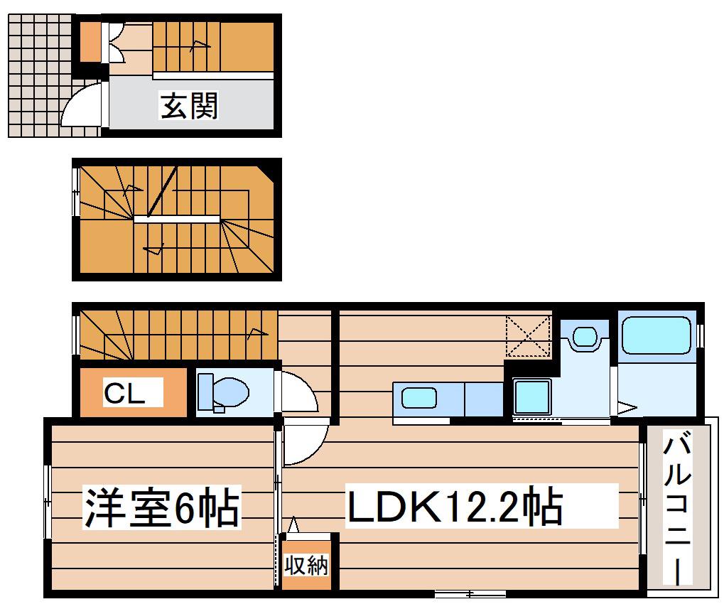 ファブール・シュンI(1LDK/3階)の間取り写真