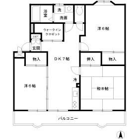 エスポワールいずみ(3DK/1階)の間取り写真