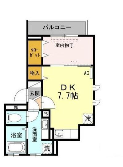 リヴェールII(1DK/3階)の間取り写真