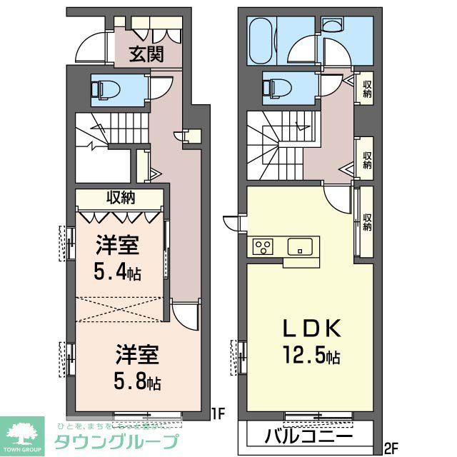 ラ・ポーズ藤が丘(2LDK/1階)の間取り写真