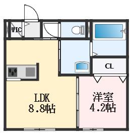 CASA DOMANI(1LDK/1階)の間取り写真