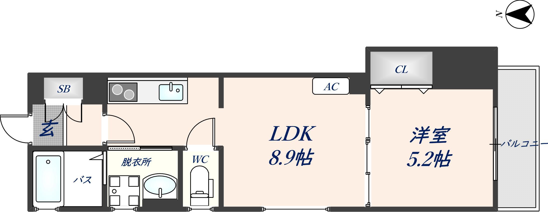 ラモーナ諸福I(1LDK/1階)の間取り写真