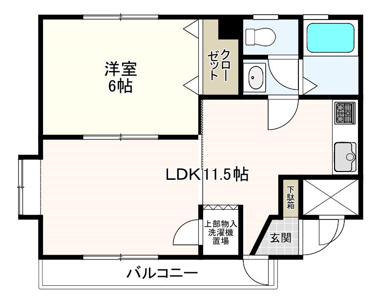 プルミエ志木(1LDK/2階)の間取り写真