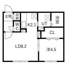 恵庭福住町3MS(1LDK/4階)の間取り写真