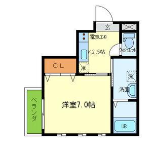 グランメールI(1K/1階)の間取り写真