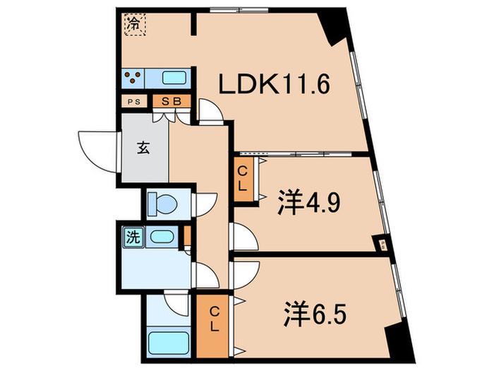 アメニティ55(2LDK/3階)の間取り写真
