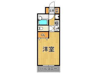 ベルグラン宝塚(1K/2階)の間取り写真