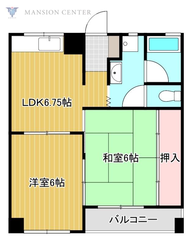 サンライフ竹尾(2DK/3階)の間取り写真