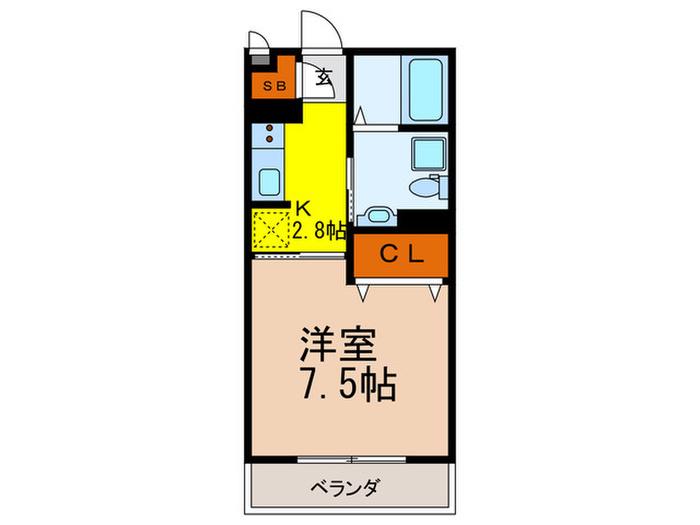 FRONT HOUSEB棟(1K/1階)の間取り写真