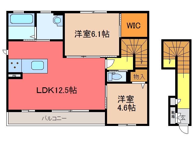 フォレナ横田(2LDK/2階)の間取り写真