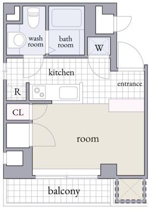 南青山STUDIO FLAT(1K/4階)の間取り写真