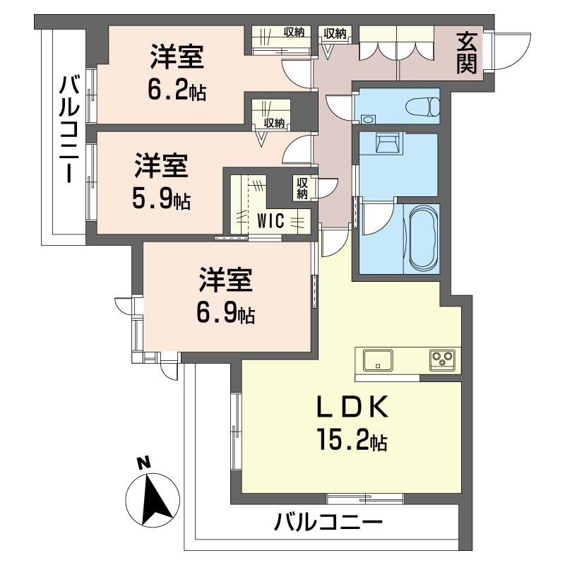 シャーメゾン北砂(3LDK/3階)の間取り写真