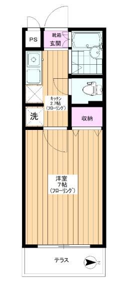 コンフォートファースト(1K/2階)の間取り写真