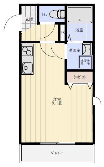 SOU.LEAF久留米大前(ワンルーム/2階)の間取り写真