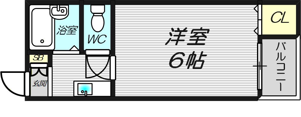 フレンド豊新(1K/2階)の間取り写真