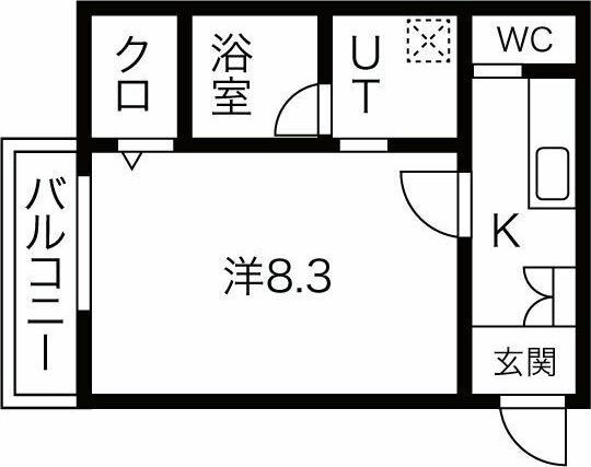 KTIレジデンス杭瀬(1K/3階)の間取り写真