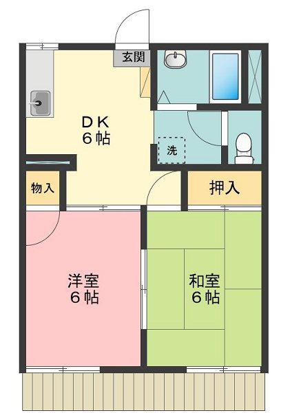 アネックスサカエ(2DK/1階)の間取り写真