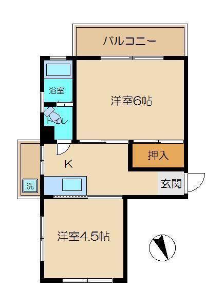 マンションL(2K/2階)の間取り写真