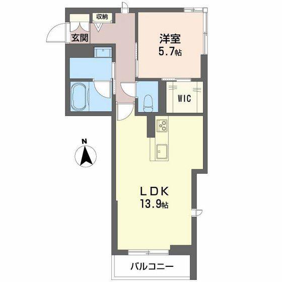 アンビシア西ノ内(1LDK/3階)の間取り写真
