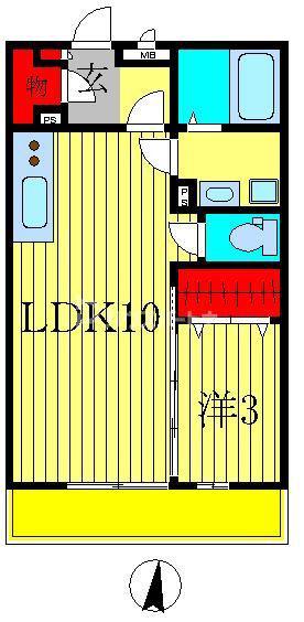 リ・サクラB(1LDK/2階)の間取り写真