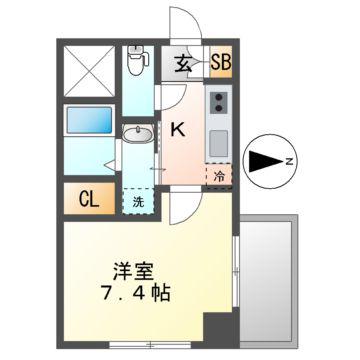 レジデンス東別院スクエア(1K/11階)の間取り写真