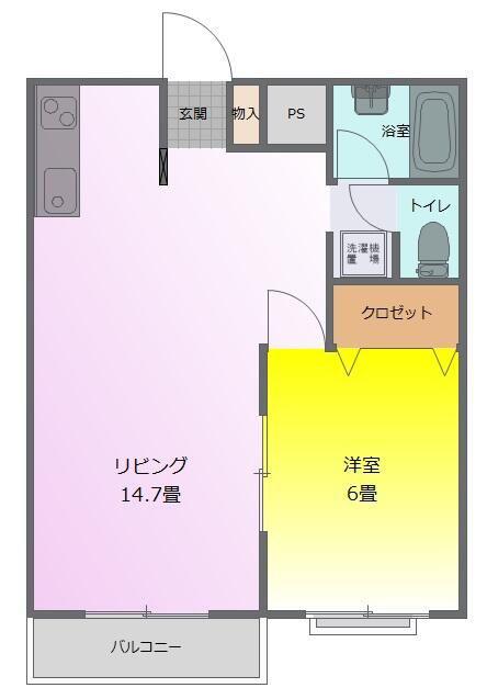 LEONO166(1LDK/2階)の間取り写真