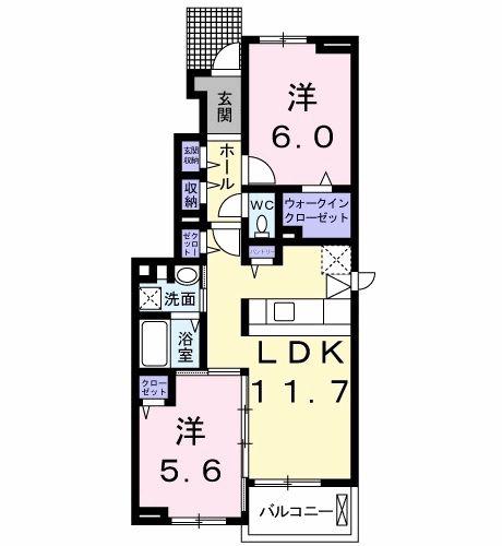 ベル ベルデ II(2LDK/1階)の間取り写真