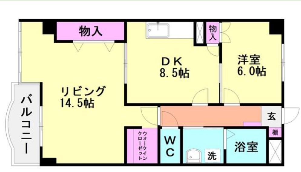 マンション第二青山(1LDK/3階)の間取り写真