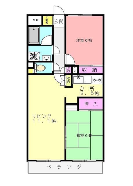 フォレストオブステイション(2LDK/3階)の間取り写真