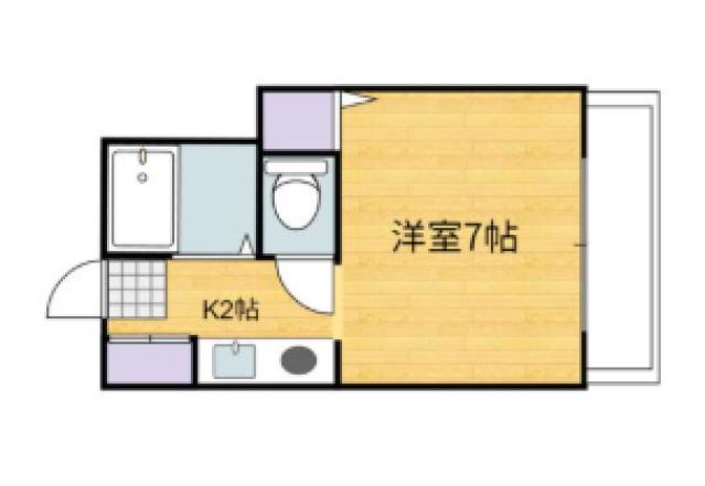 アスティーニ海田南(ワンルーム/2階)の間取り写真