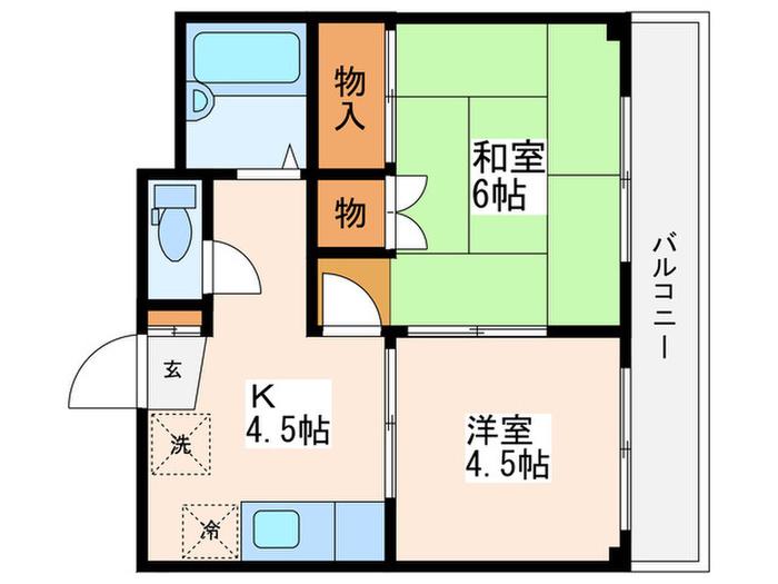 マイルド18(2K/2階)の間取り写真