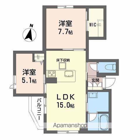 シャーメゾン セレーノ ベフ(2LDK/1階)の間取り写真