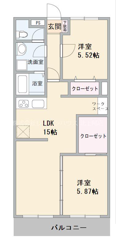プリムローズ上尾仲町(2LDK/1階)の間取り写真