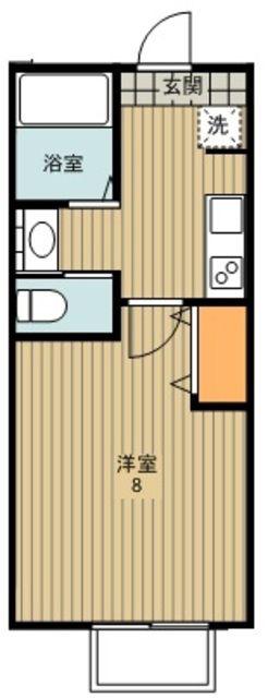 キャメル川越野田町(1K/1階)の間取り写真