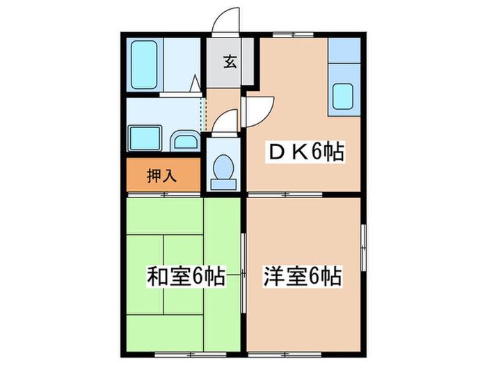 シャルム下落合(2DK/1階)の間取り写真