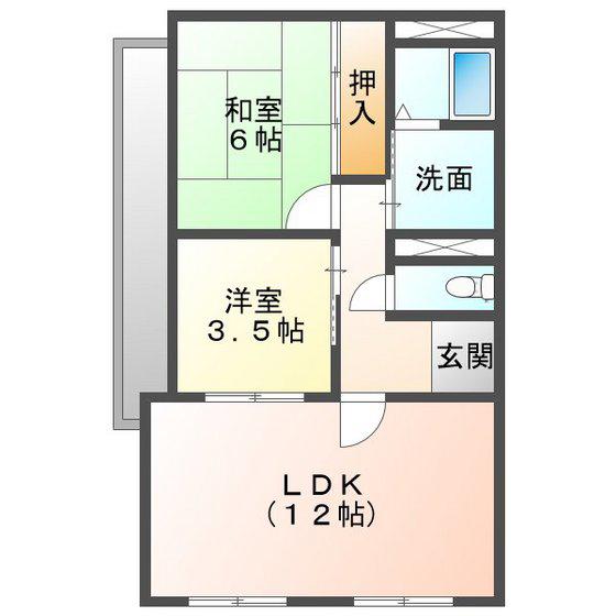 メゾン太平洋(2LDK/3階)の間取り写真