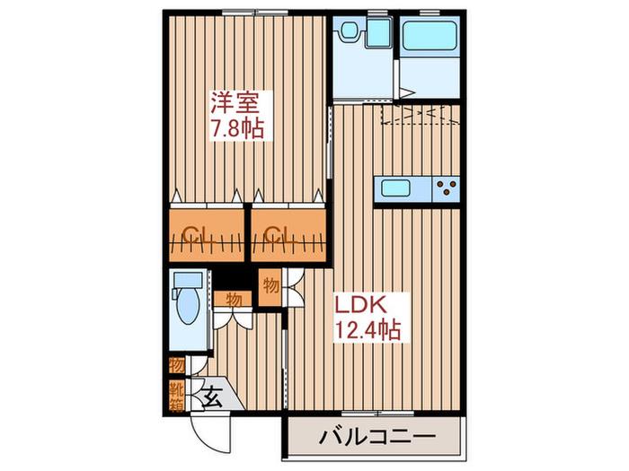 サニーガーデン花みずき(1LDK/1階)の間取り写真