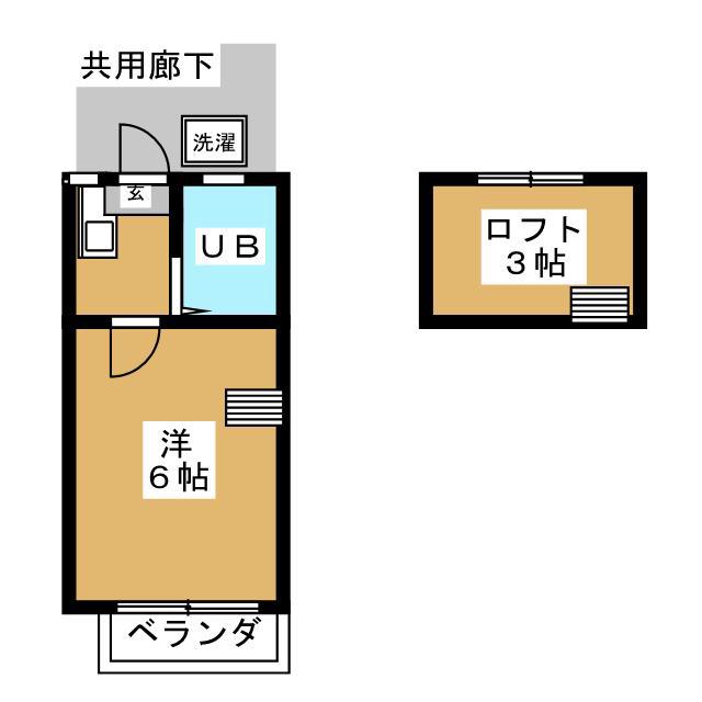 エクセル2(ワンルーム/1階)の間取り写真