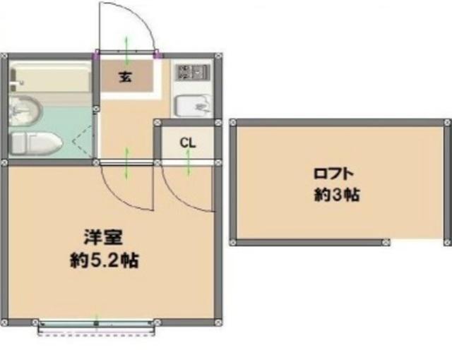 ライフピアハニー(ワンルーム/2階)の間取り写真