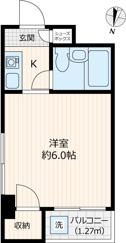 サンコート上目黒(ワンルーム/2階)の間取り写真