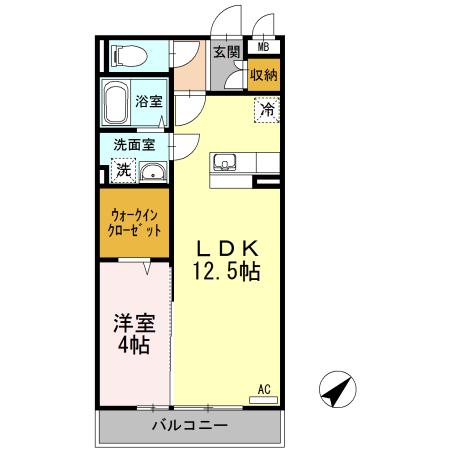 パインフィールド(1LDK/2階)の間取り写真