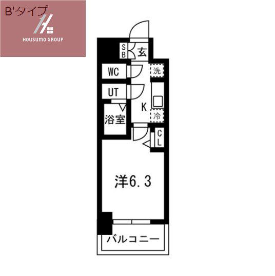 ファステート東大阪アダマス(1K/10階)の間取り写真