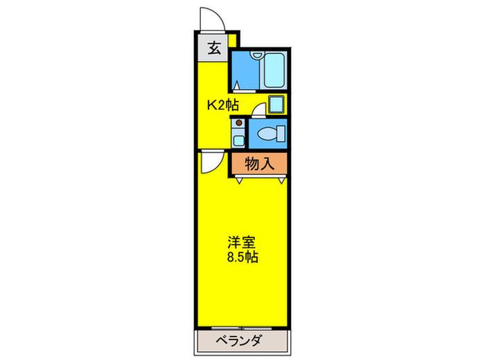 KS上町(1K/3階)の間取り写真