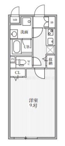 THE PALMS大島(1K/2階)の間取り写真