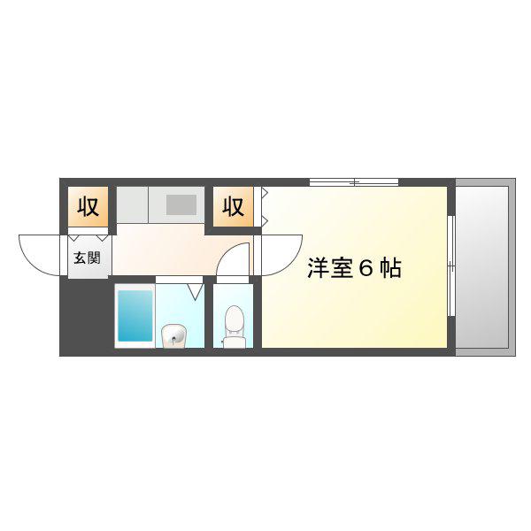 アビリティ塩屋(1K/2階)の間取り写真