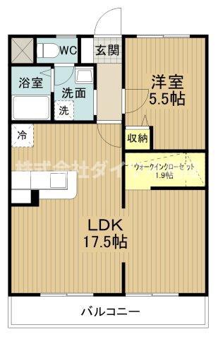 マンション稲葉(1LDK/4階)の間取り写真