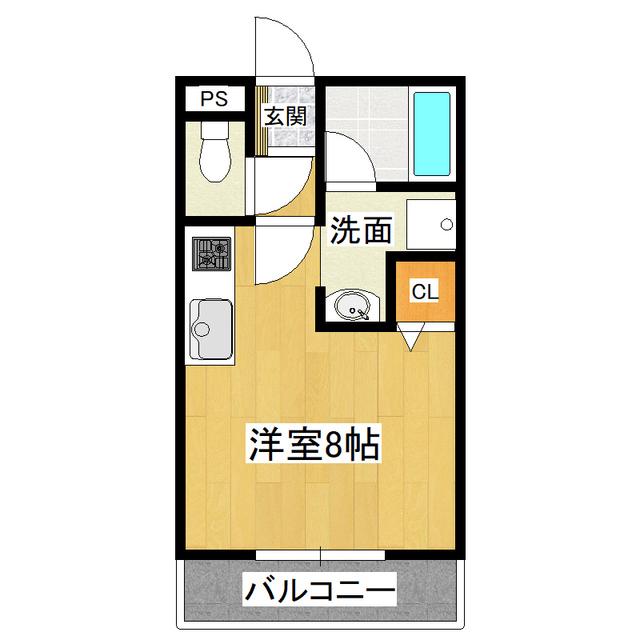 エミーヒルズ(ワンルーム/3階)の間取り写真