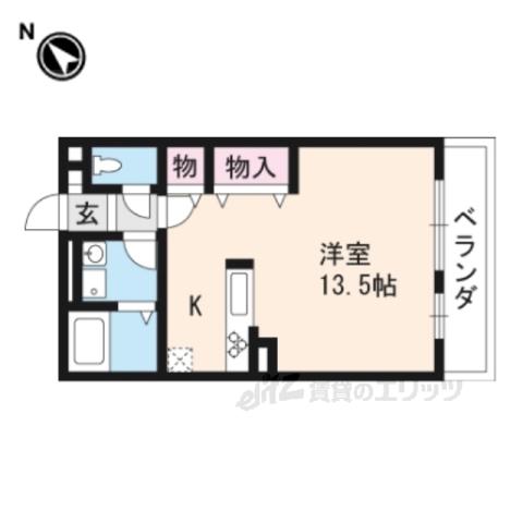 パールコート(ワンルーム/3階)の間取り写真